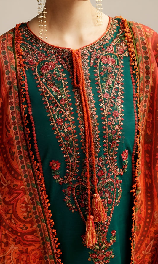 Hussain Rehar Embroidered 3 Piece Lawn PV-1001