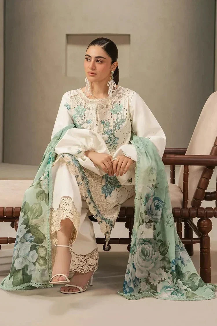 Poshak Villa 3 Piece Embroidered Dhanak | D-0399