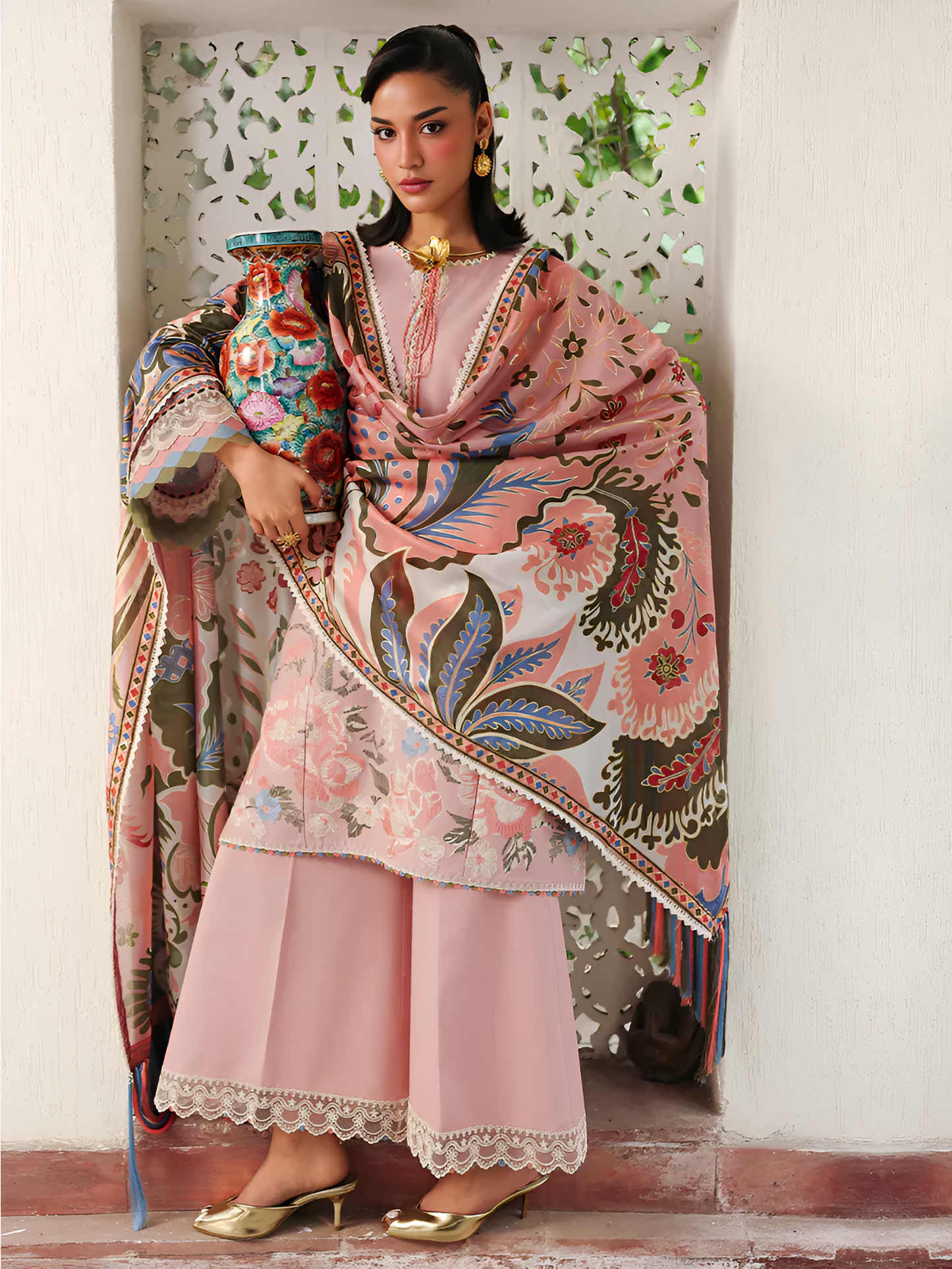 Bin ilyas Lawn Embroidered 3 Piece PV-3043