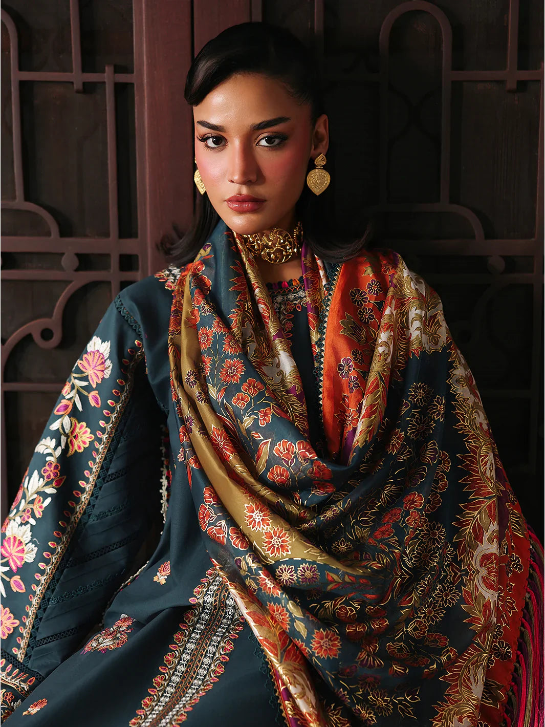 Bin ilyas Lawn Embroidered 3 Piece PV-3058
