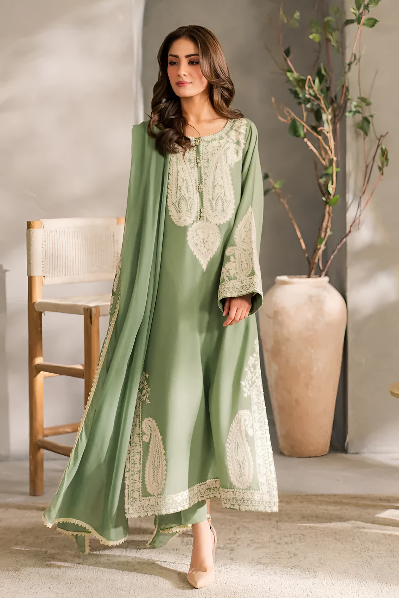 Poshak Villa 3 Piece Embroidered Lawn PV-097