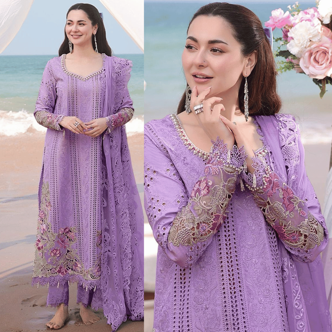 Qalamkar Chikenkari Embroidered 3 Piece Lawn PV-604