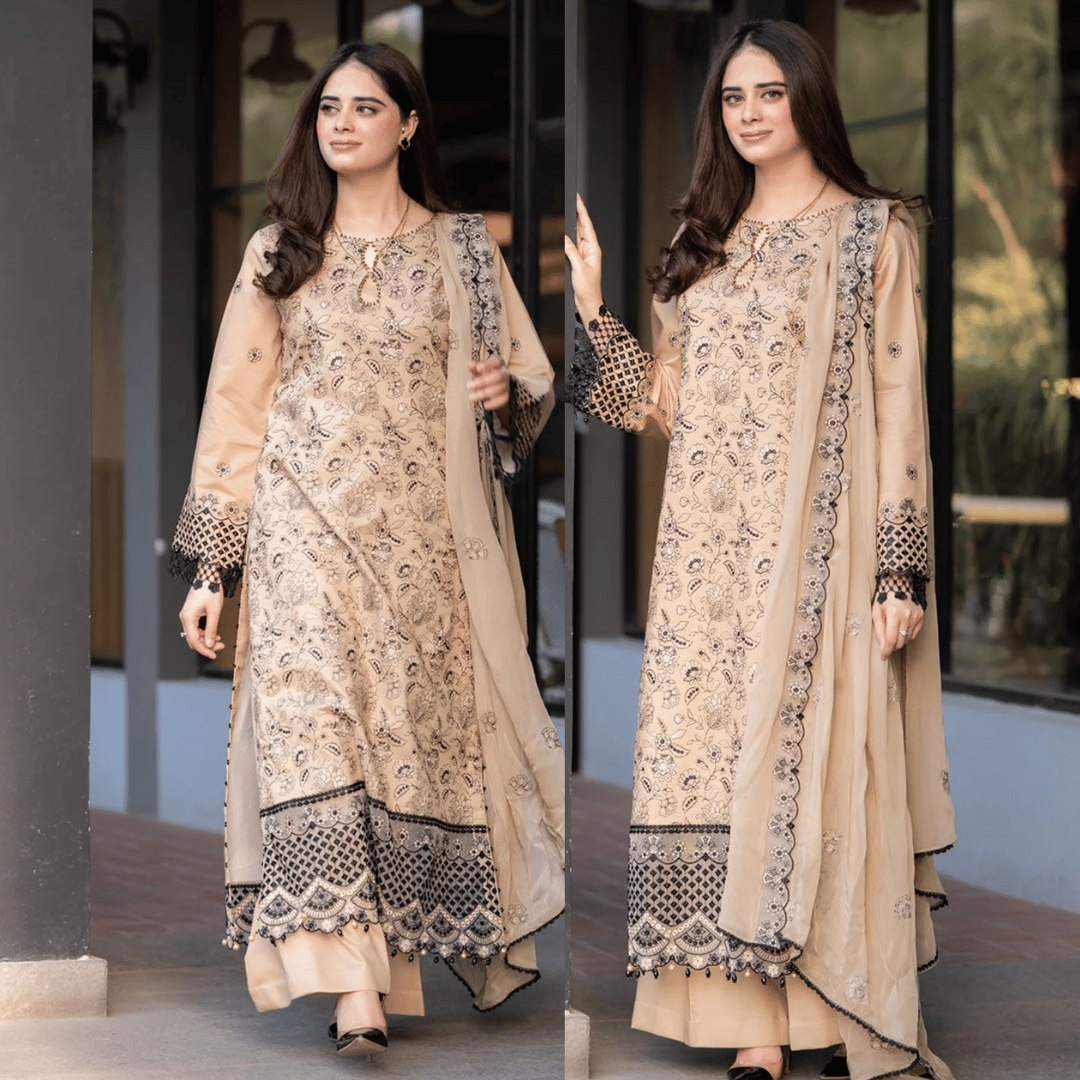 Jade 3 Piece Lawn Chickenkari Embroidered Suit PV-581