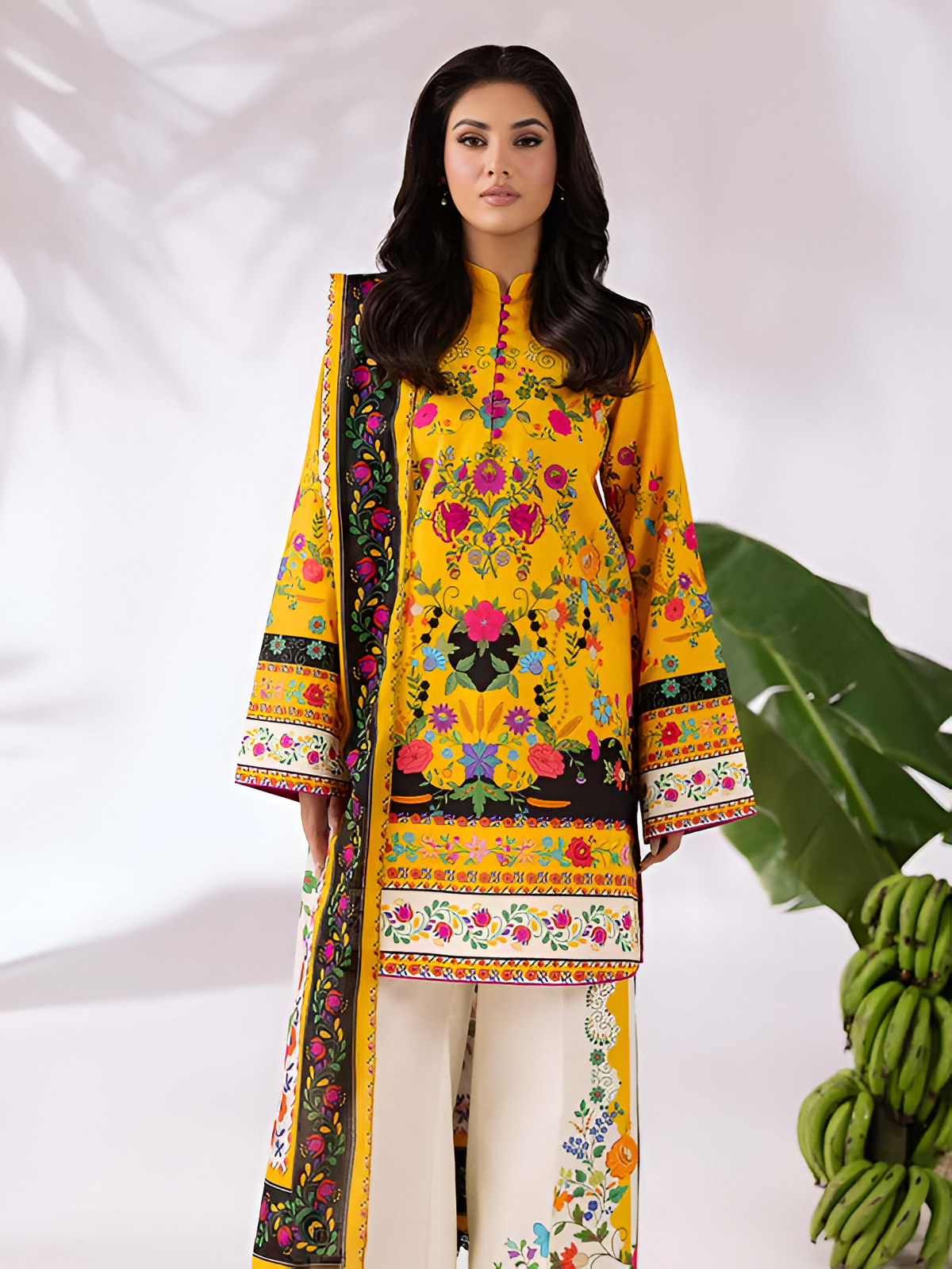 COCO BY ZARA SHAHJAHAN Printed 3 Piece Suit PV-3052
