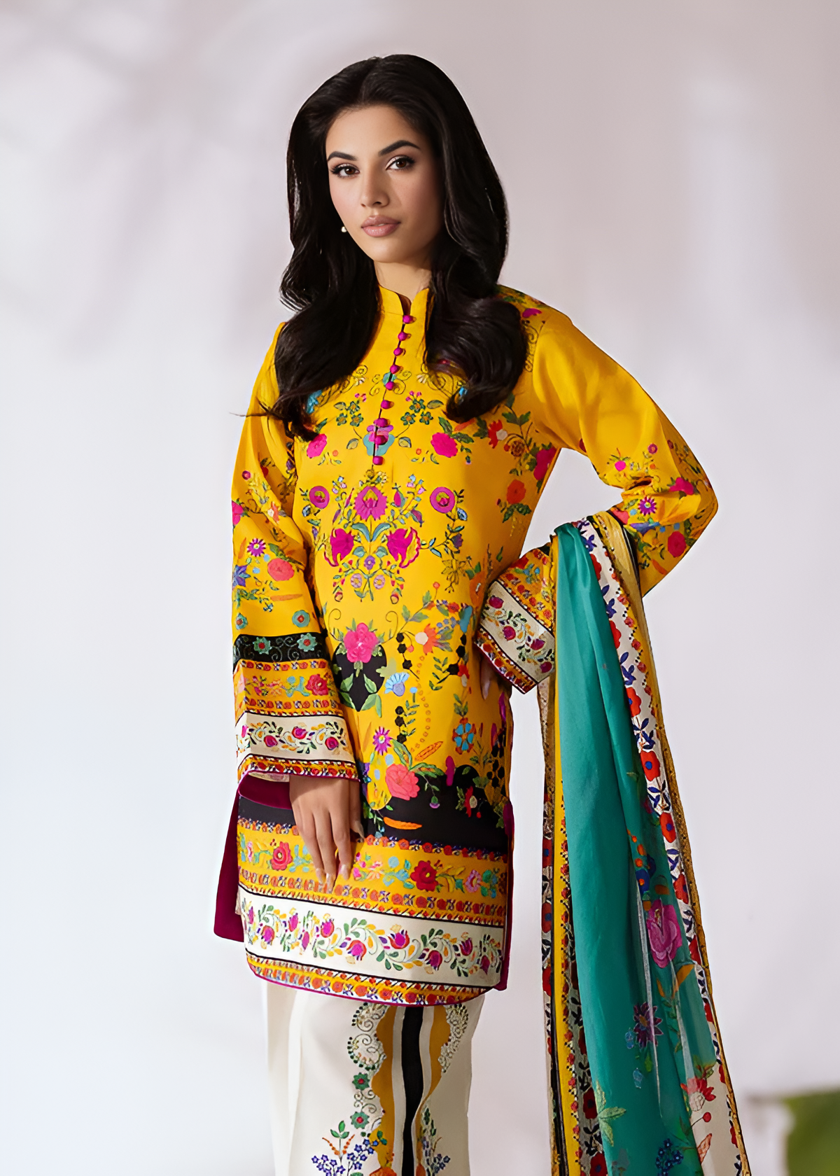 COCO BY ZARA SHAHJAHAN Printed 3 Piece Suit PV-3052