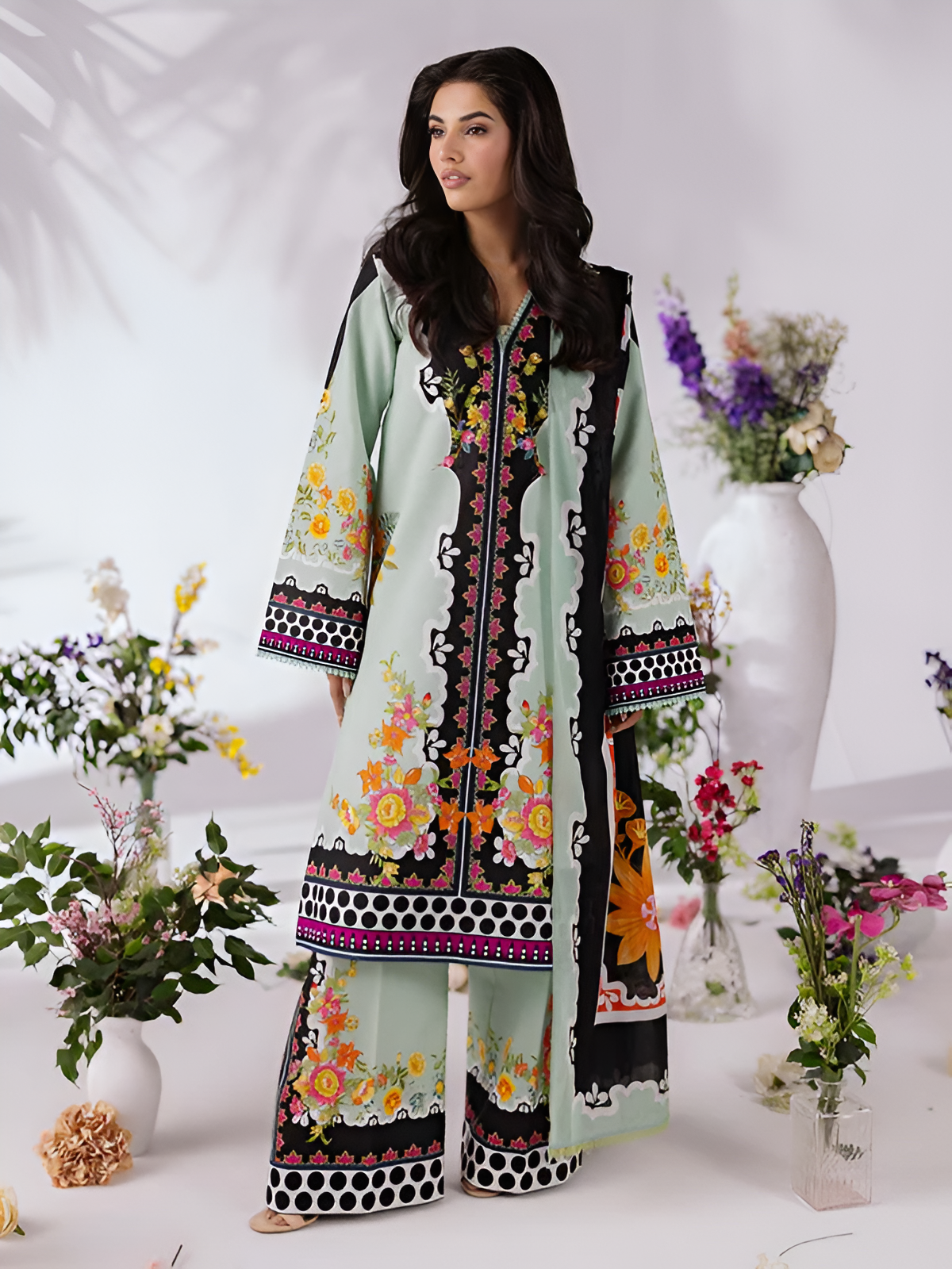 COCO BY ZARA SHAHJAHAN Printed 3 Piece Suit PV-3053