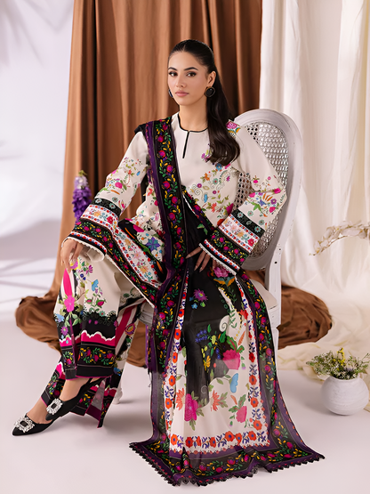 ZARA SHAHJAHAN Printed 3 Piece Suit PV-3050