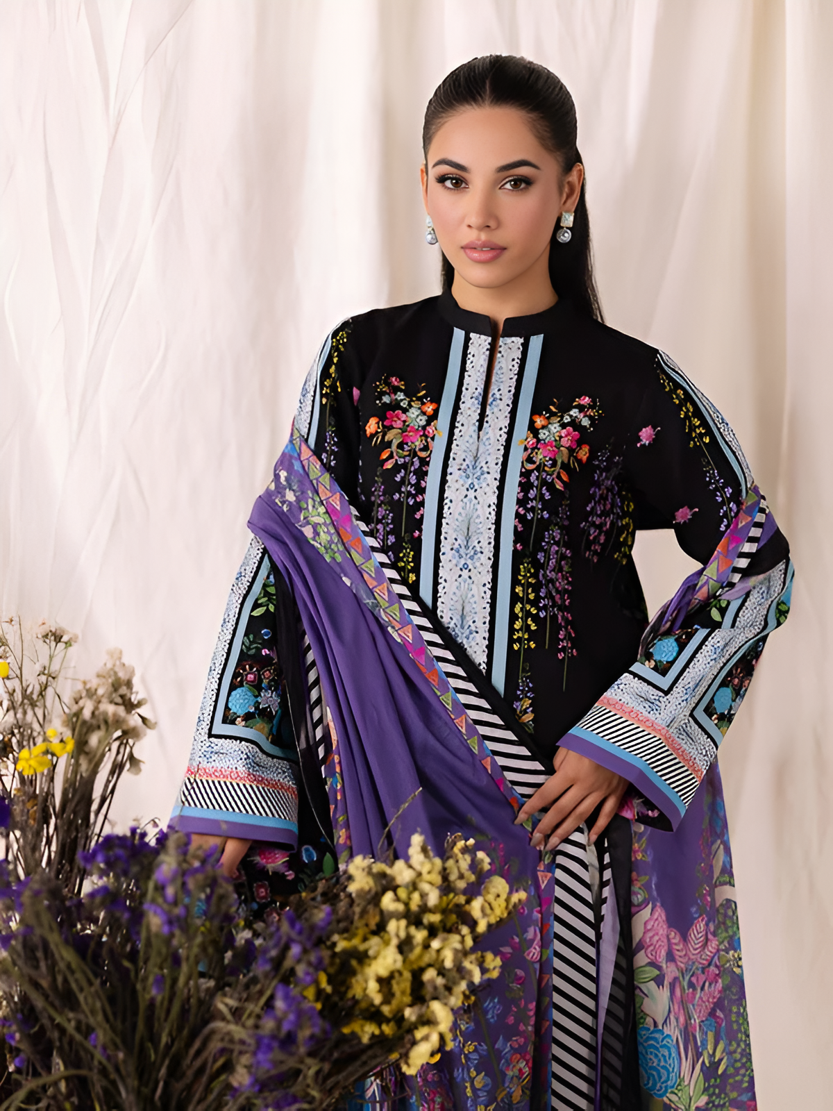 ZARA SHAHJAHAN Printed 3 Piece Suit PV-3046