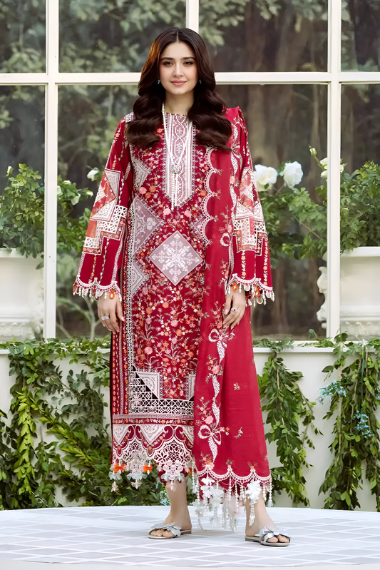 BIN ILYAS Embroidered lawn 3 Piece PV-3002