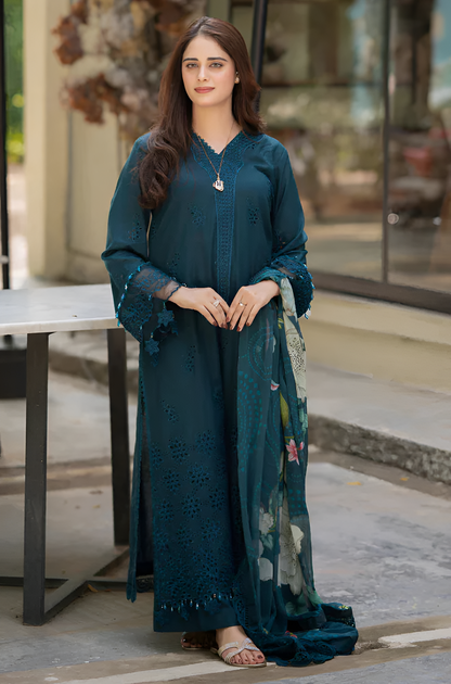 Mushq 3 Piece Lawn Embroidered Suit PV-588