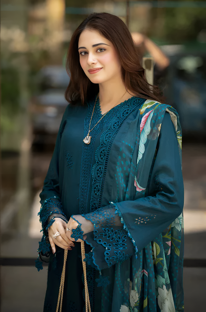 Mushq 3 Piece Lawn Embroidered Suit PV-588