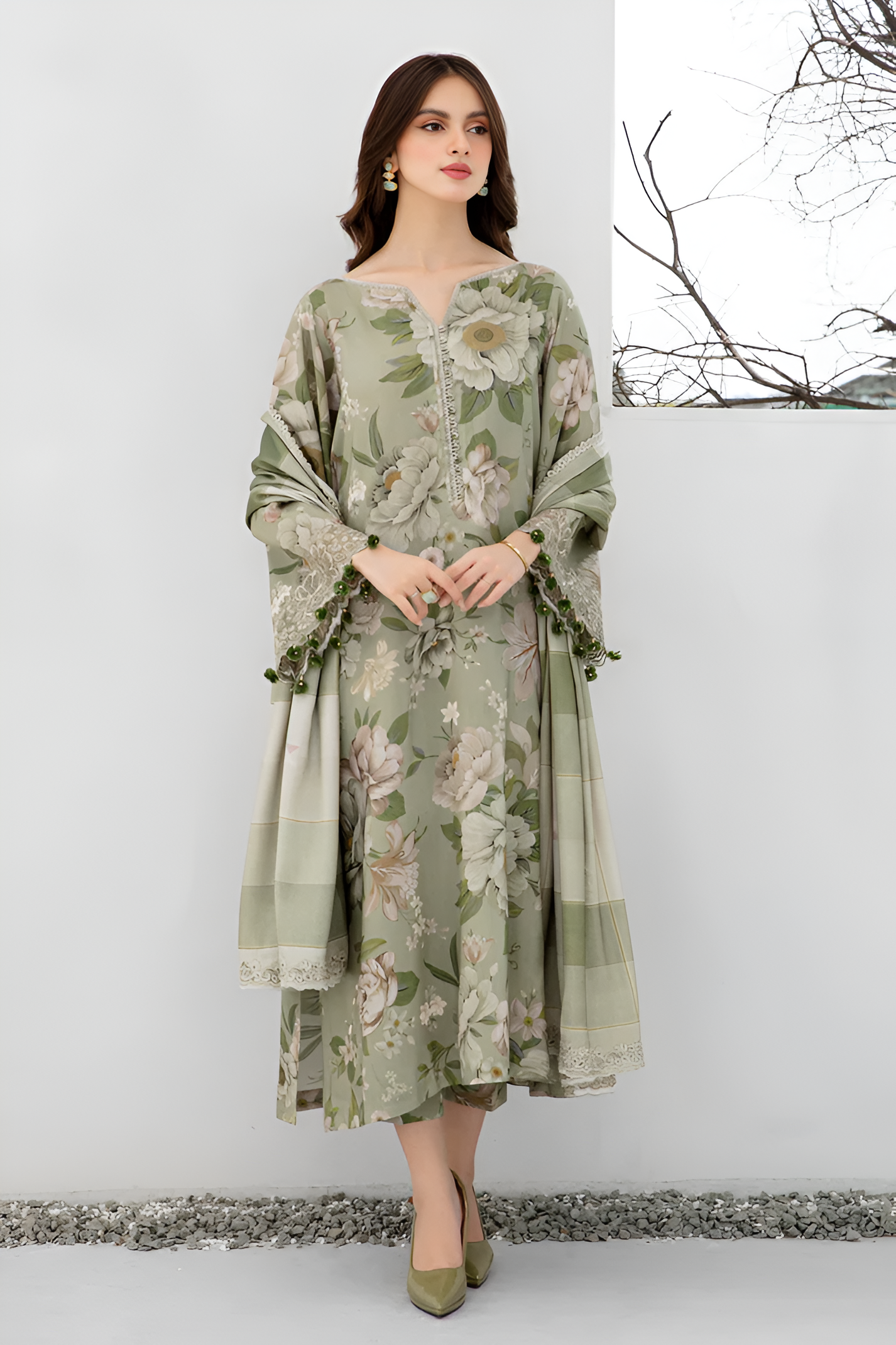 Baroque 3 Piece Lawn Suit PV-011