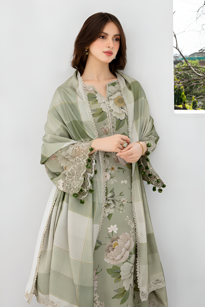 Baroque 3 Piece Lawn Suit PV-011
