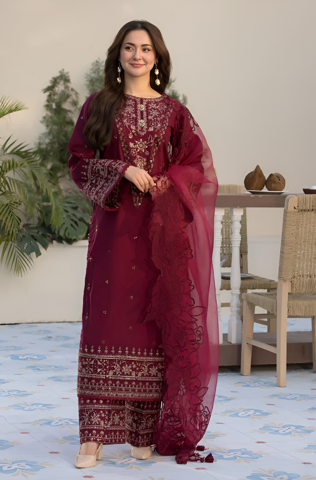 Poshak Villa 3 Piece Lawn Embroidered PV-044