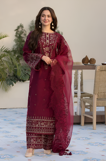Poshak Villa 3 Piece Lawn Embroidered PV-044