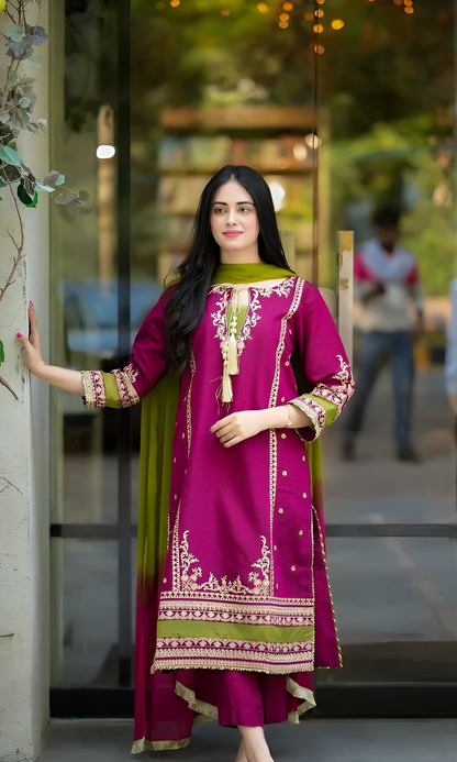 MEENA 3 Piece Embroidered Lawn PV-077