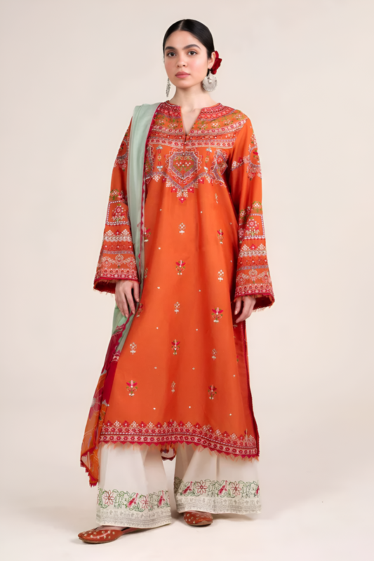 Baroque 3 Piece Embroidered LawnSuit PV-037