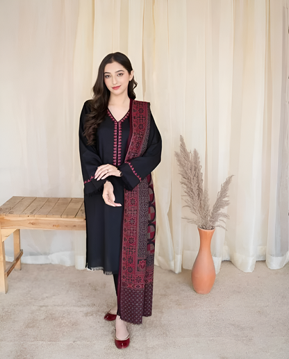 Poshak Villa Embroidered Lawn 3 Piece Suit PV-3028