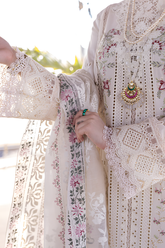 Qalamkar 3 Piece Embroidered Lawn Dress PV-075