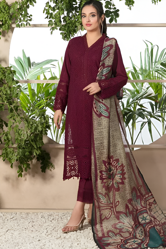 Poshak Villa 3 Piece Embroidered Lawn PV-009