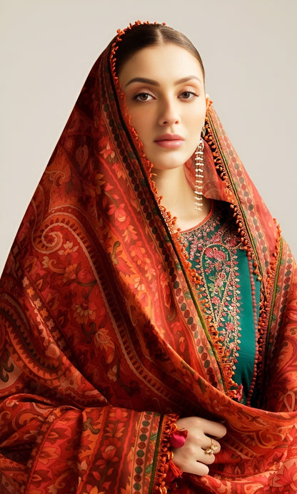 Hussain Rehar Embroidered 3 Piece Lawn PV-1001
