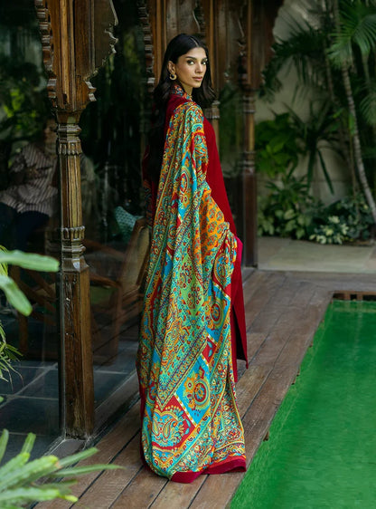 Poshak Villa Embroidered Micro Velvet 3 Piece D-2010