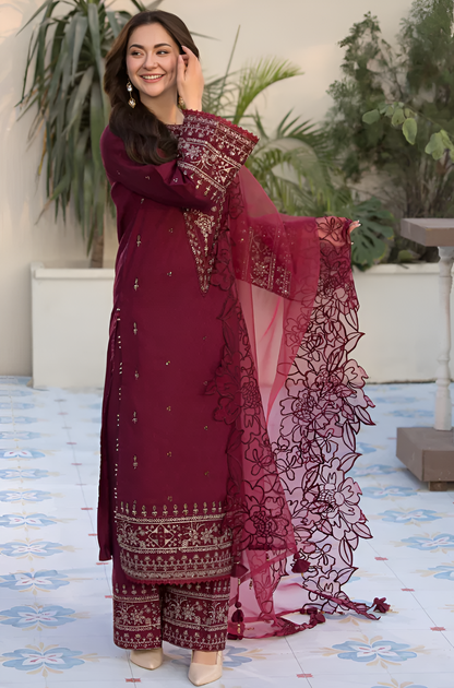 Poshak Villa 3 Piece Lawn Embroidered PV-044