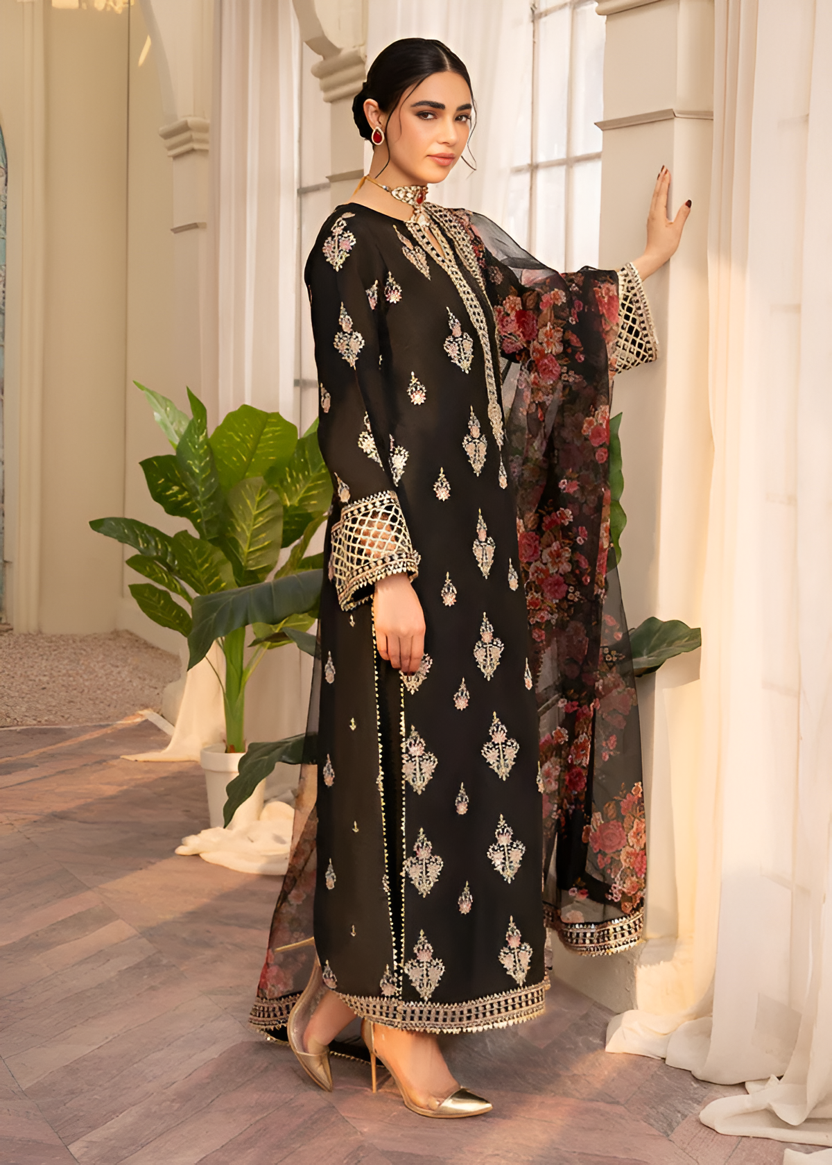 Poshak Villa Embroidered Lawn Dress 3 Piece PV-4059