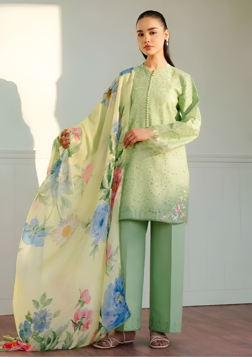 Zara Shahjahan Embroidered Lawn 3 Piece PV-088
