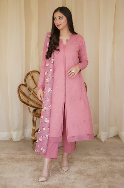 Poshak Villa 3 Piece Lawn Embroidered Suit PV-010