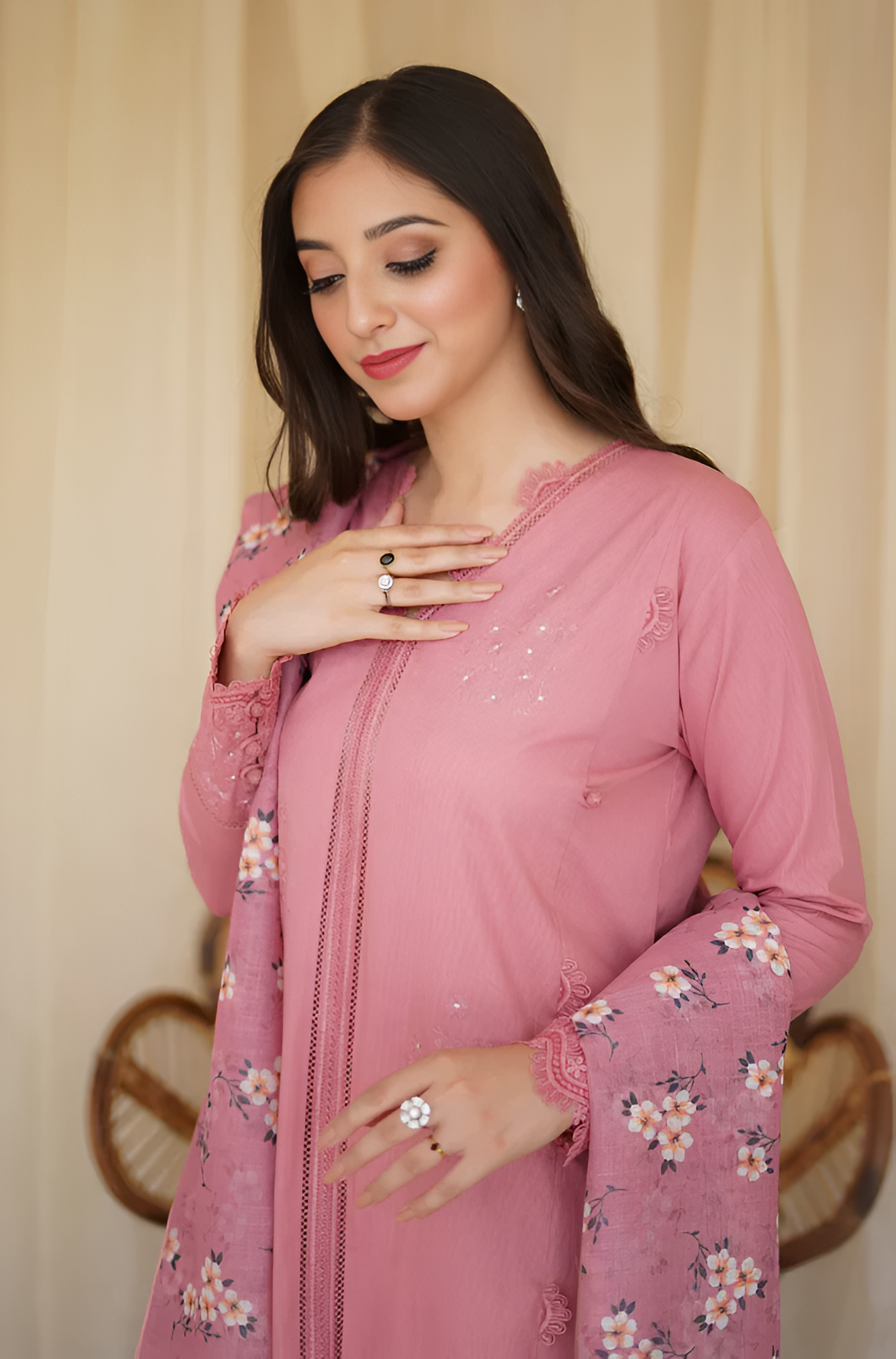 Poshak Villa 3 Piece Lawn Embroidered Suit PV-010