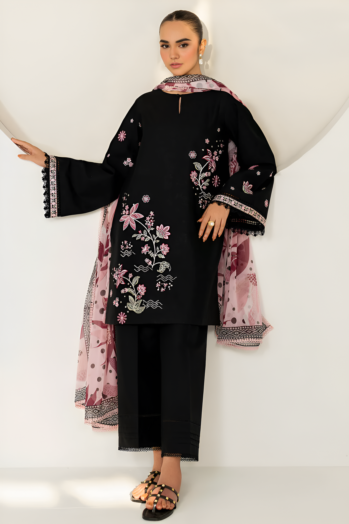 Farasha 3 Piece Embroidered Lawn Dress PV-087