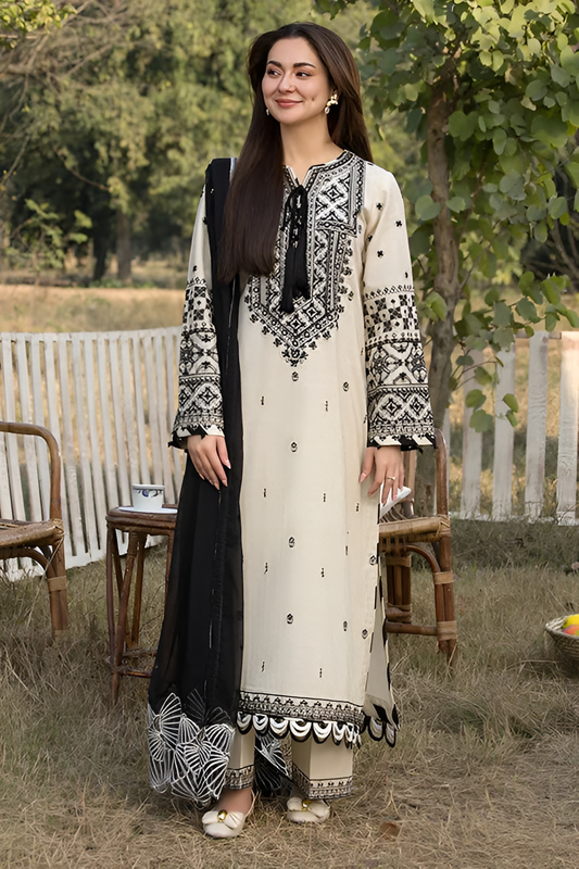Poshak Villa 3 Piece Embroidered Lawn PV-094