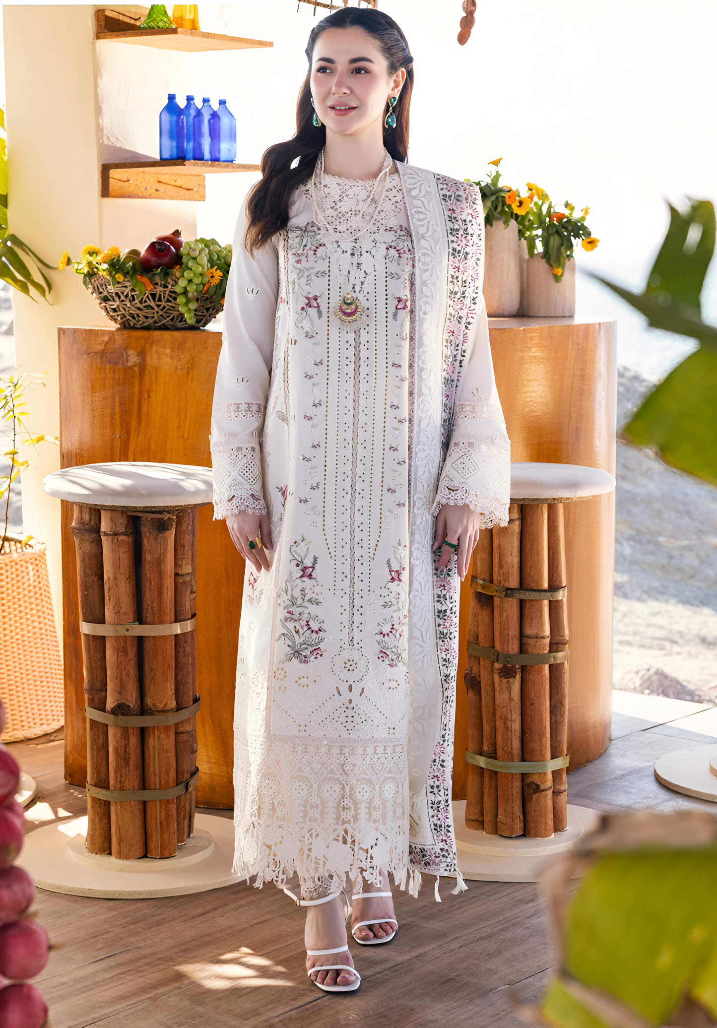 Qalamkar 3 Piece Embroidered Lawn Dress PV-075