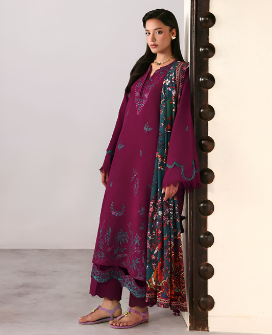 Poshak Villa Embroidered lawn 3 Piece Dress PV-3023
