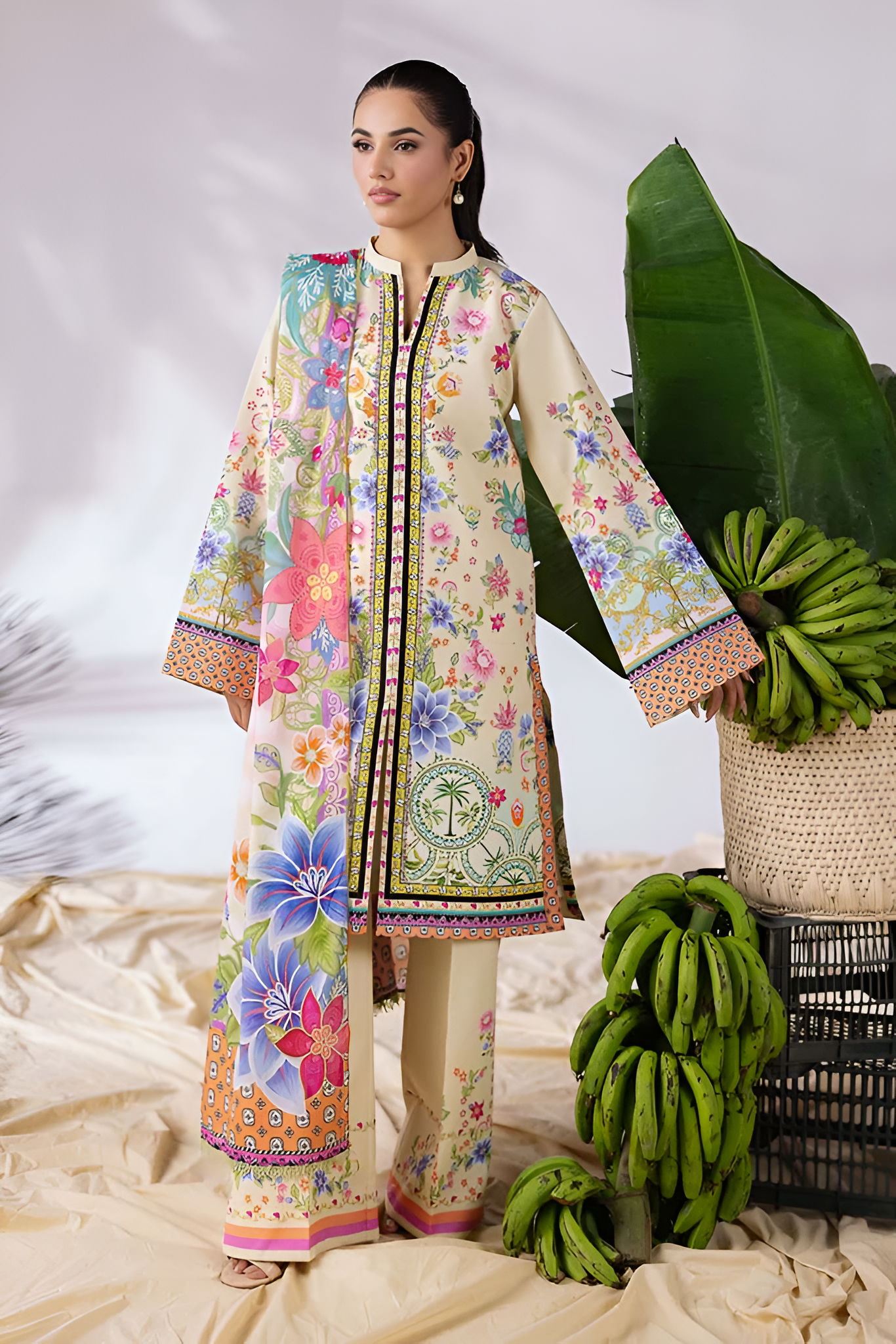 ZARA SHAHJAHAN Printed 3 Piece Suit PV-3048