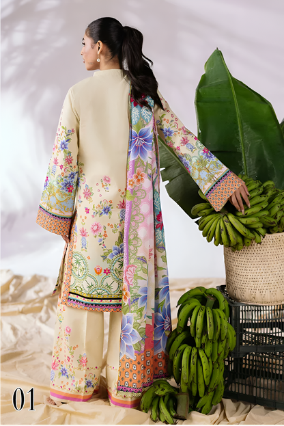 ZARA SHAHJAHAN Printed 3 Piece Suit PV-3048