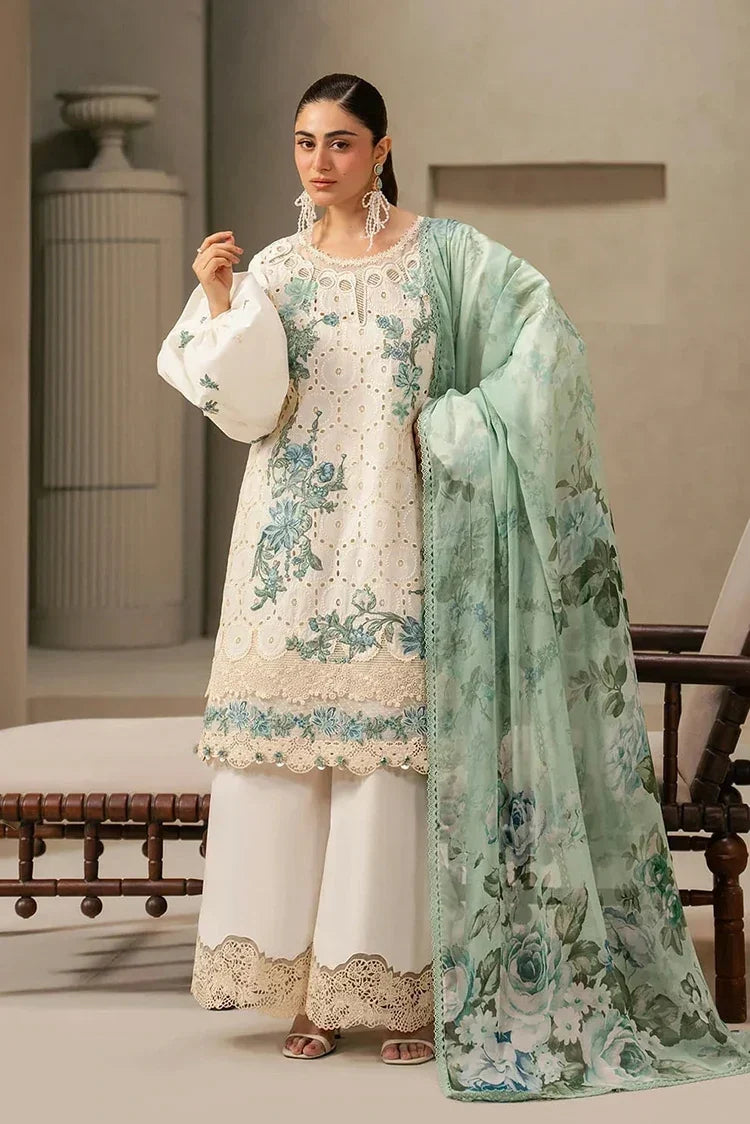 Poshak Villa 3 Piece Embroidered Dhanak | D-0399