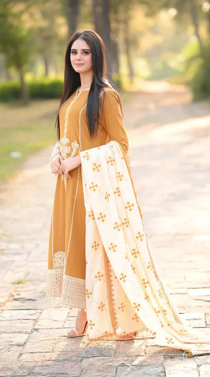 Dhanak 3-Piece Embroidered Dress D-GD T17