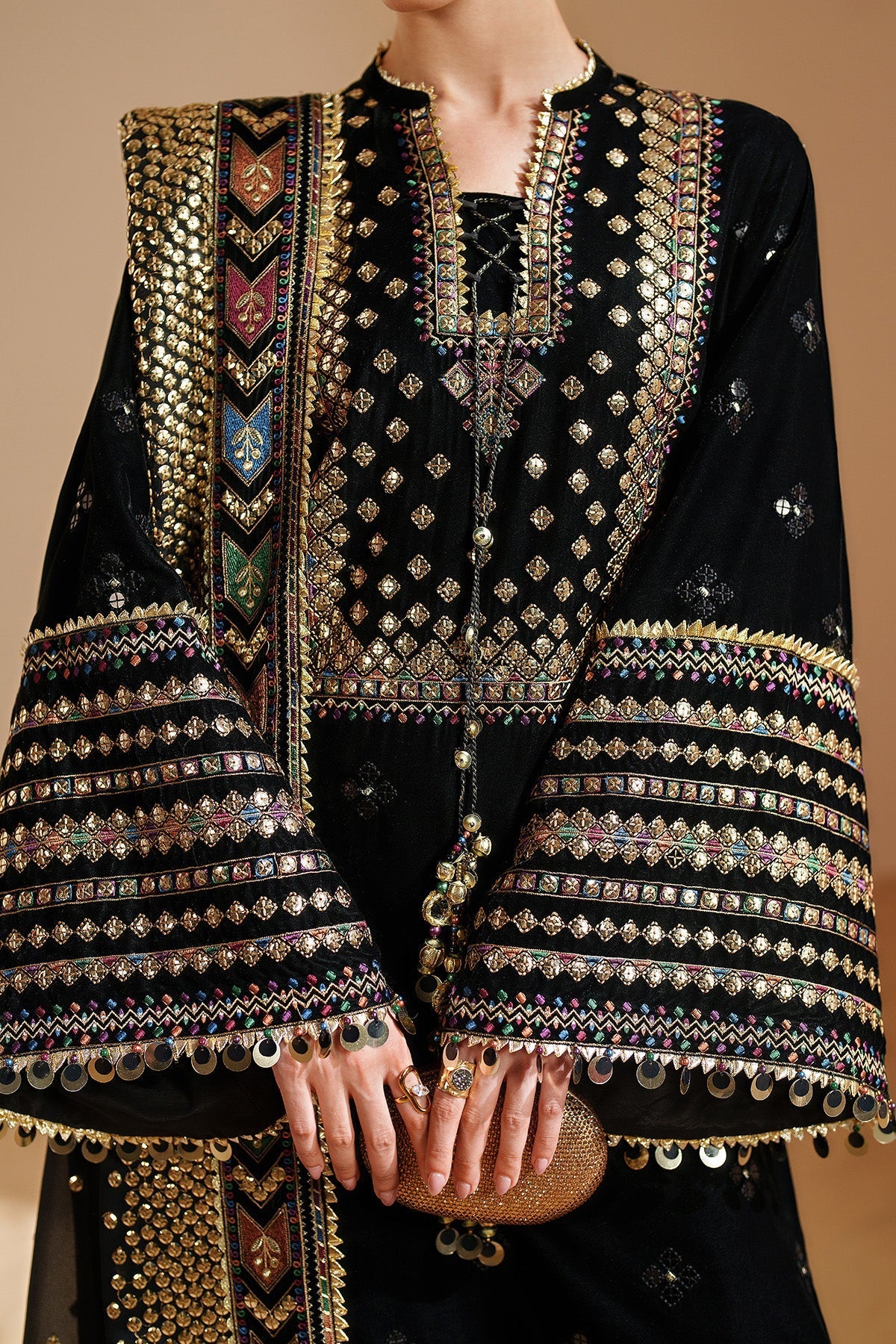 7008 - JZ Embroidered Velvet 3-Piece Dress