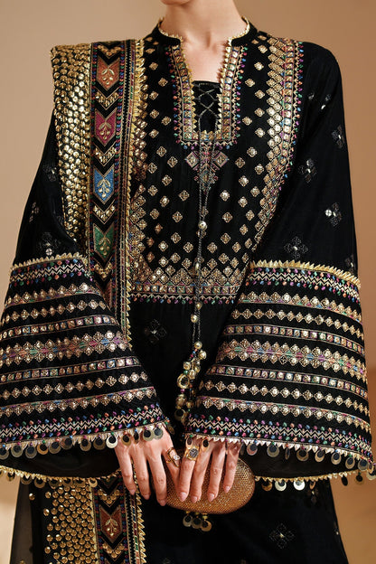 7008 - JZ Embroidered Velvet 3-Piece Dress