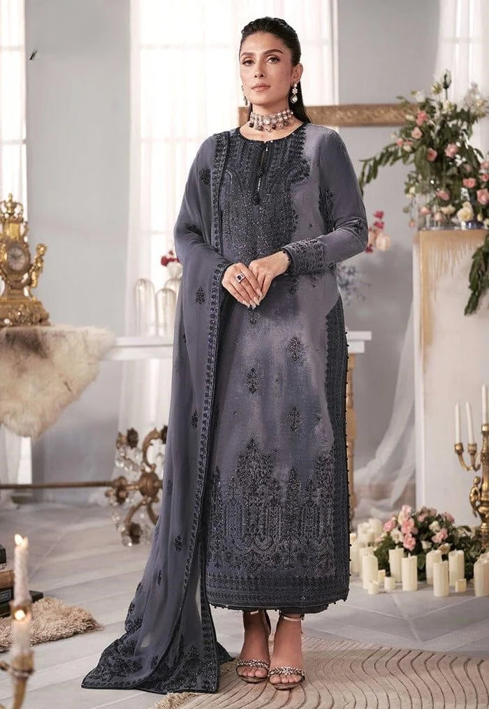 Poshak Villa Embroidered Micro Velvet 3 Piece D-2019