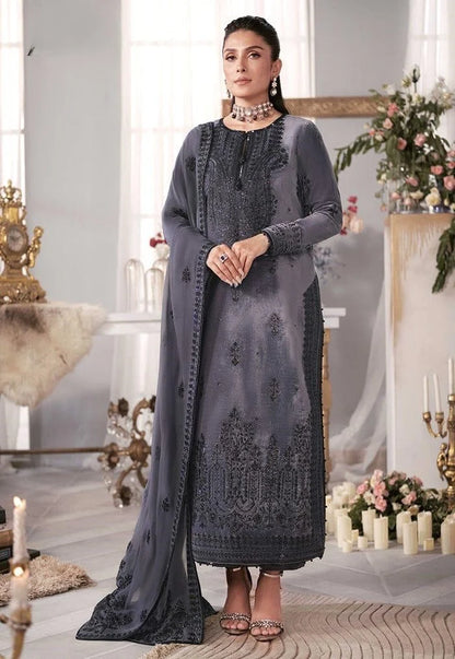 Poshak Villa Embroidered Micro Velvet 3 Piece D-2019
