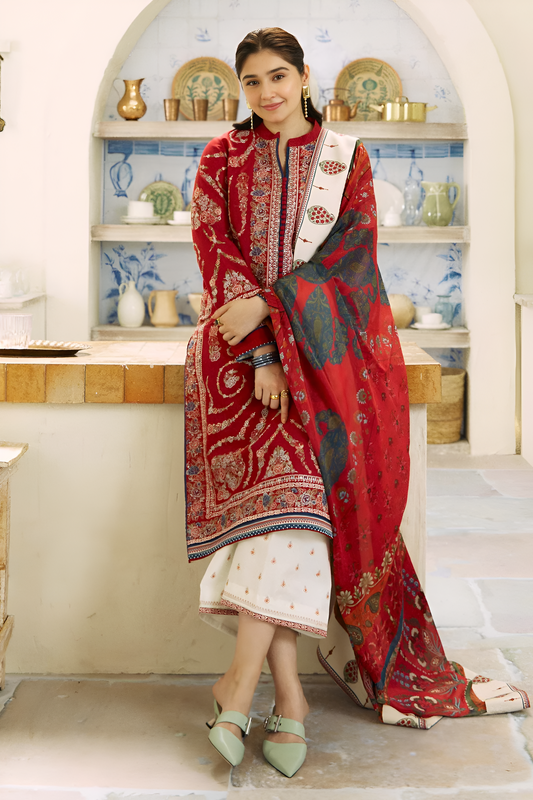 Zara Shahjahan 3 Piece Embroidered Lawn Dress PV-058