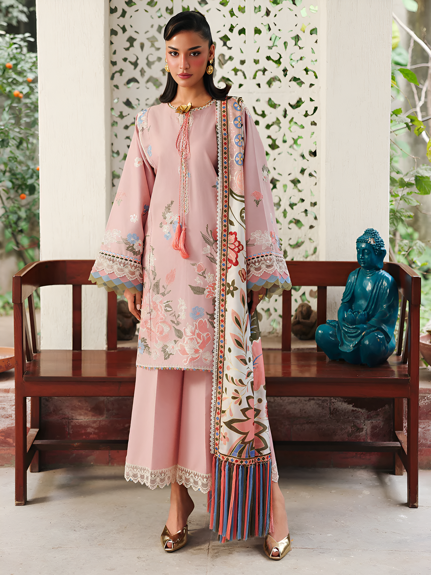 Bin ilyas Lawn Embroidered 3 Piece PV-3043