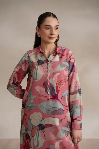 Silk Printed 2-Piece Dress D-730