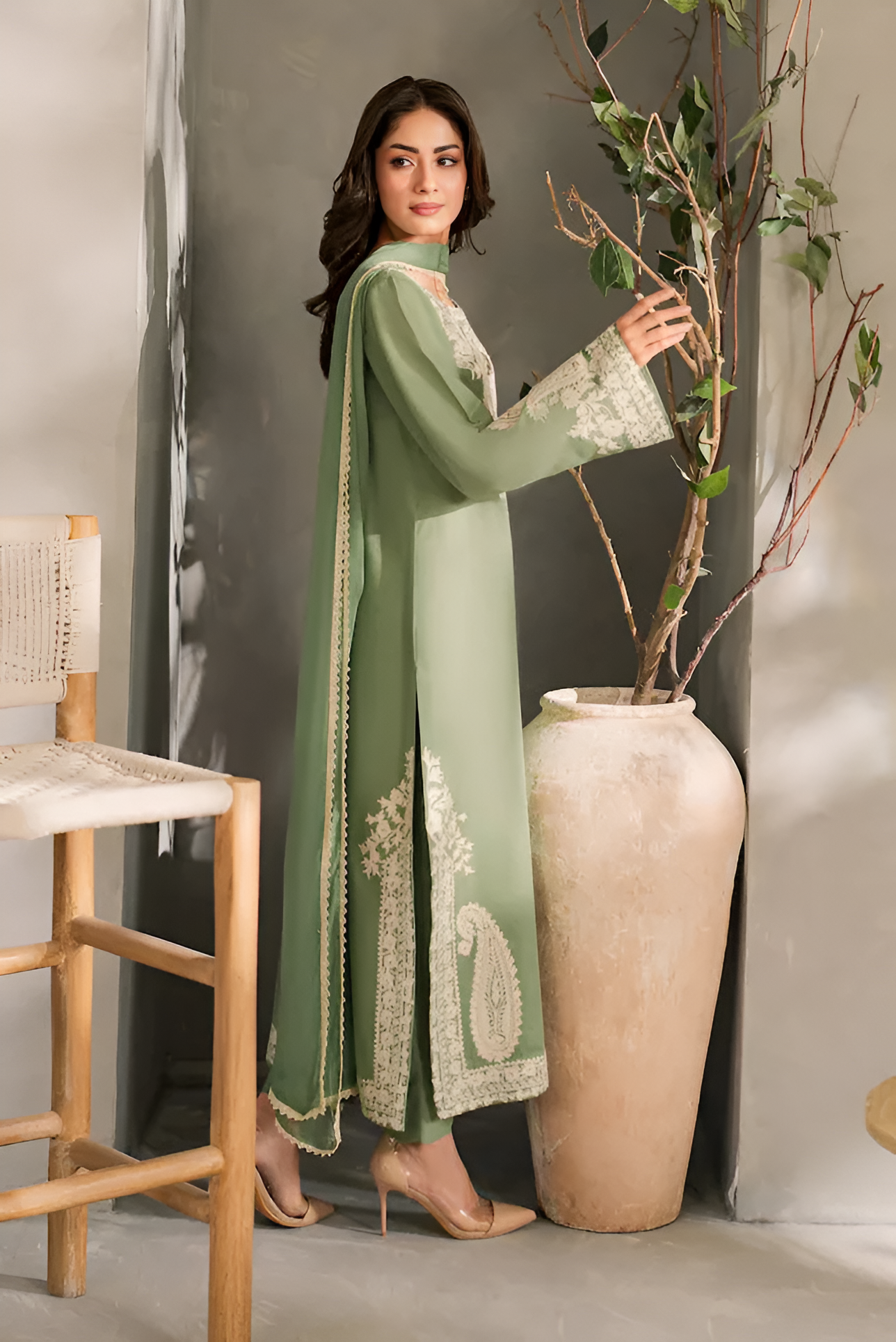 Poshak Villa 3 Piece Embroidered Lawn PV-097