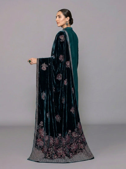 Poshak Villa Embroidered Micro Velvet 3 Piece D-2013