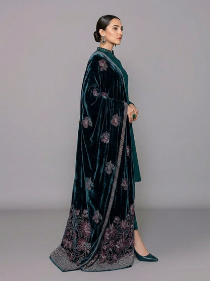 Poshak Villa Embroidered Micro Velvet 3 Piece D-2013