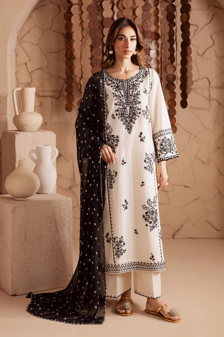 Poshak Villa Embroidered Lawn Dress PV-1019